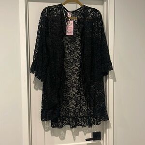 Black Lace Kimono - Pink Coconut Boutique